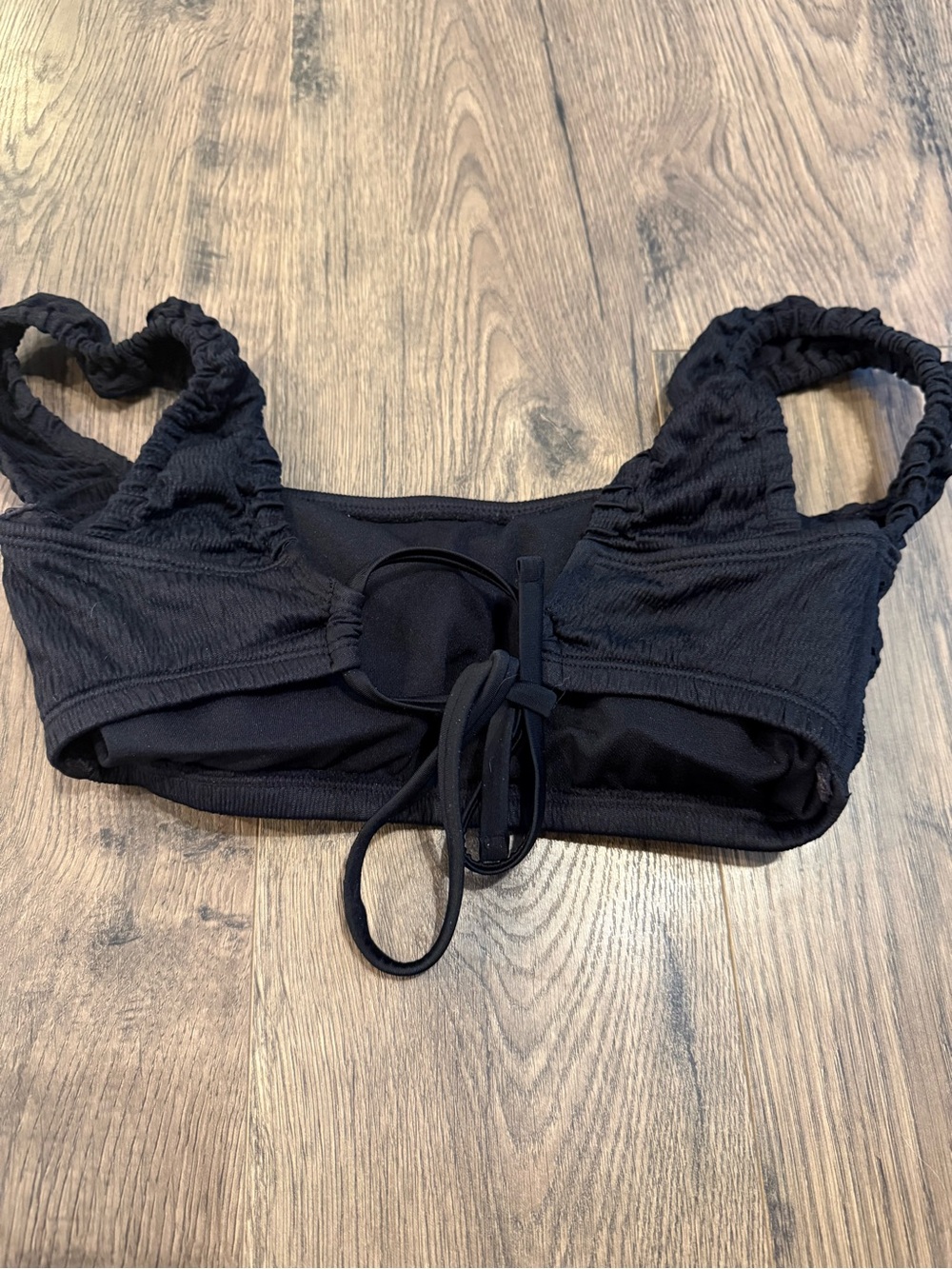 wild fable Black Ruched Strap Bikini Top - Picture 3 of 4